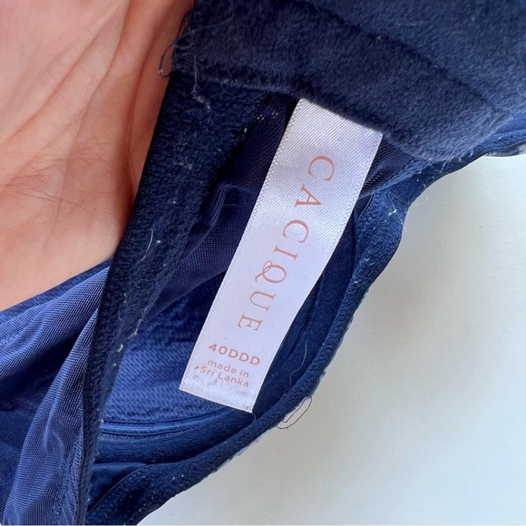 Cacique Blue Tropical Palm Floral Print Lightly Lined Balconette Bra - Picture 5 of 6